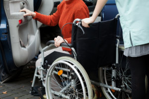 portrait of woman in a wheelchair